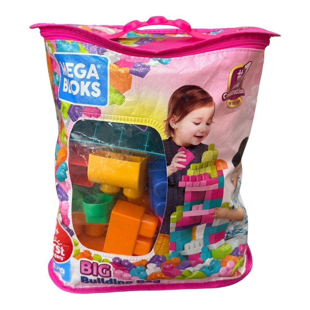Mega Bloks Big Building Bag 80 Pieces Toddler Building Blocks Complete Set